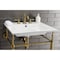 Fauceture KVPB25227W8BB 25-Inch Console Sink with Brass Legs (8-Inch, 3 Hole), White/Brushed Brass KVPB25227W8BB - alternate 2